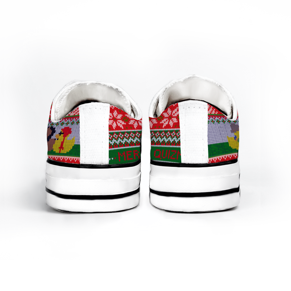 Merry Quizmas Duck Derby Low Top Canvas Shoes