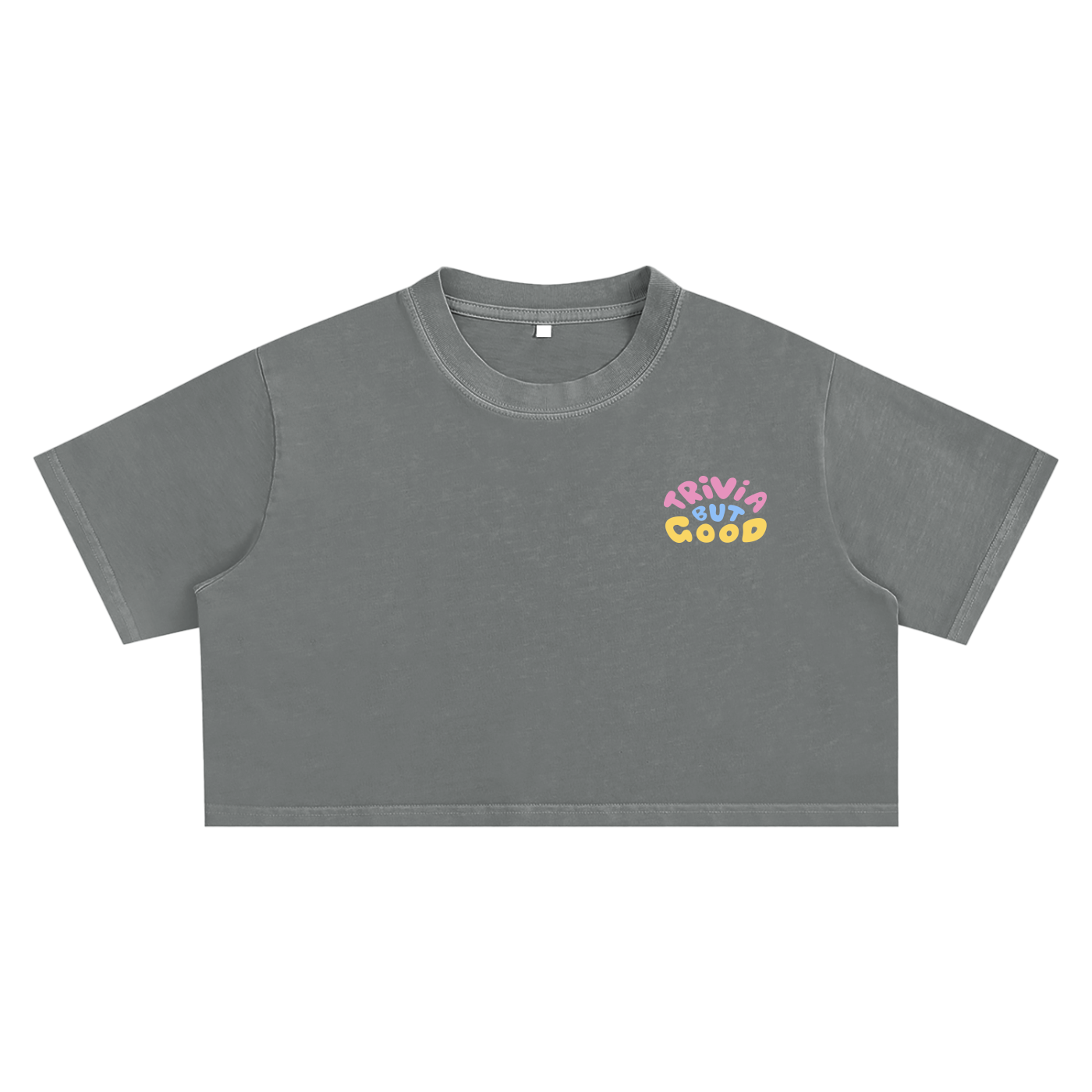 Trivia But Good Snow Washed Crop Top